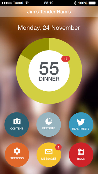 B2B Smartphone application prototype screenshot - dashboard